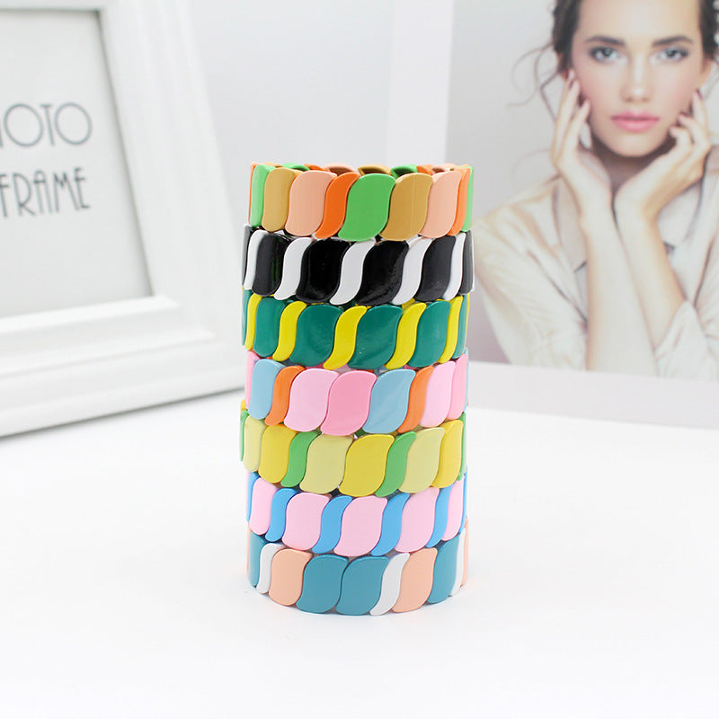 Customized New Style with Irregular and Exaggerated Geometric Rainbow Bracelets