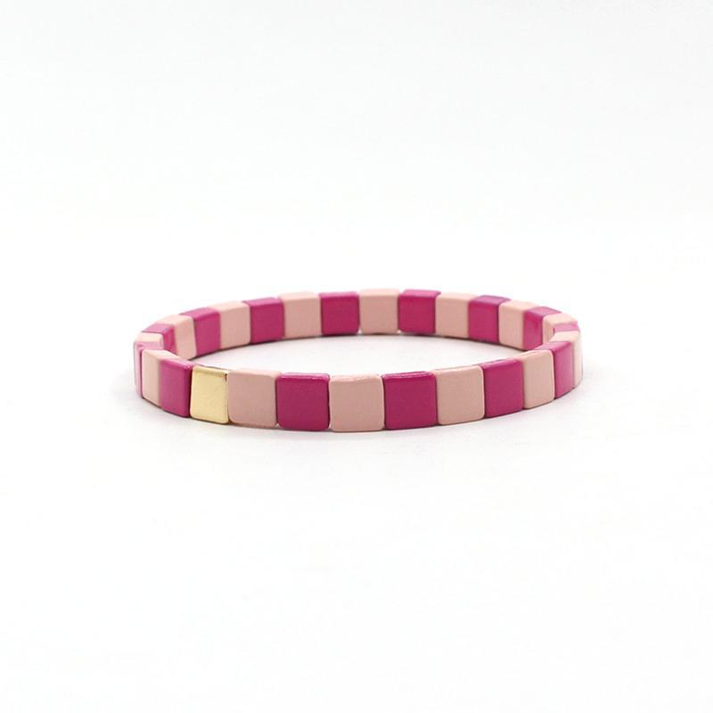 Popular enamel paint Bohemian women's elastic bracelet.