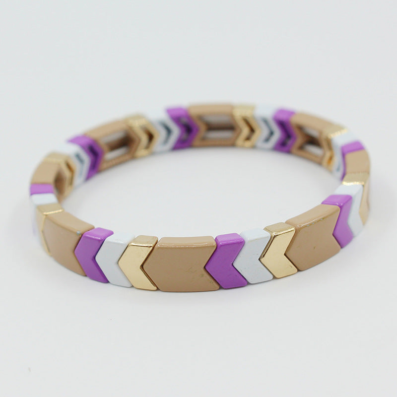 Enamel bracelet fashion popular enamel bohemian arrow stretch bracelet