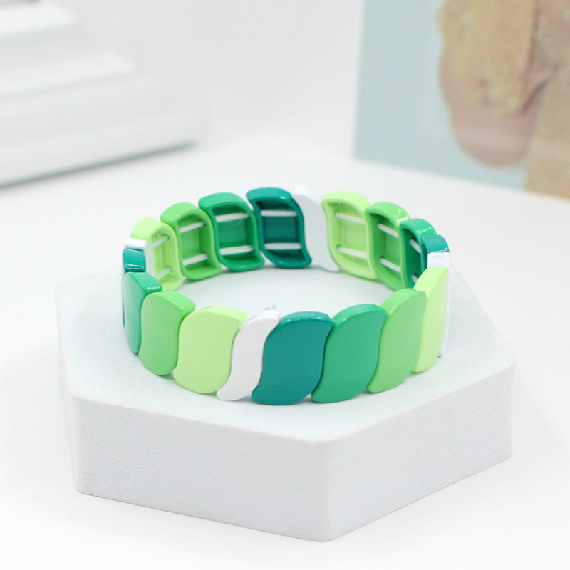 Customized New Style with Irregular and Exaggerated Geometric Rainbow Bracelets