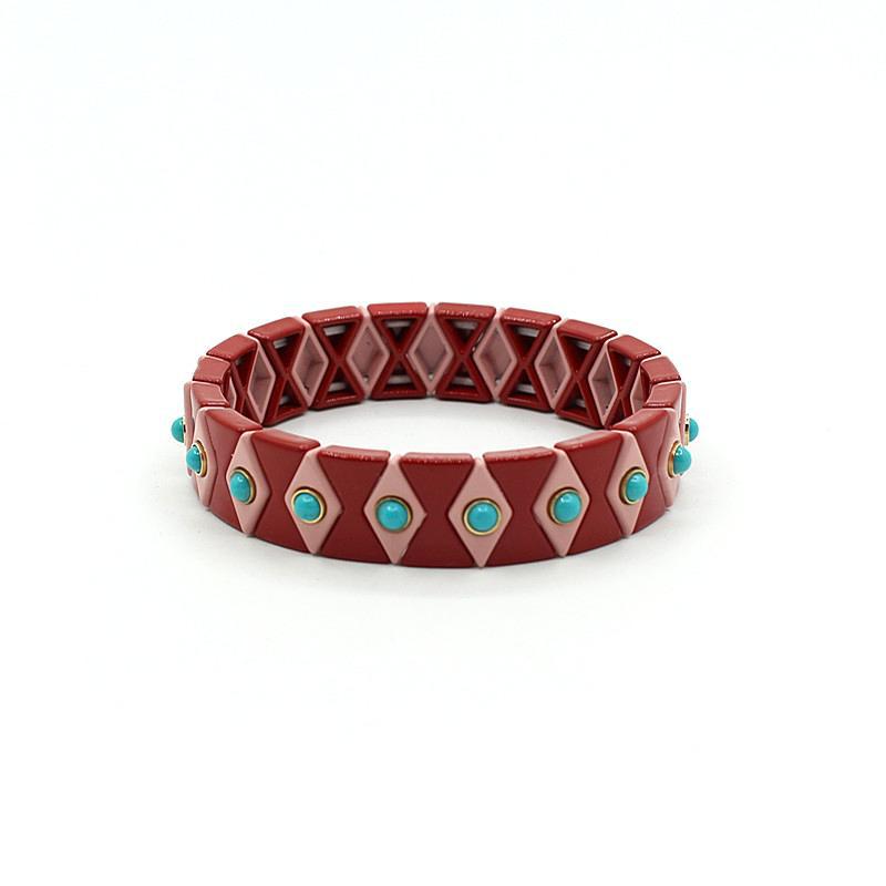 Enamel bracelet ins popular ladies rainbow elastic bracelet