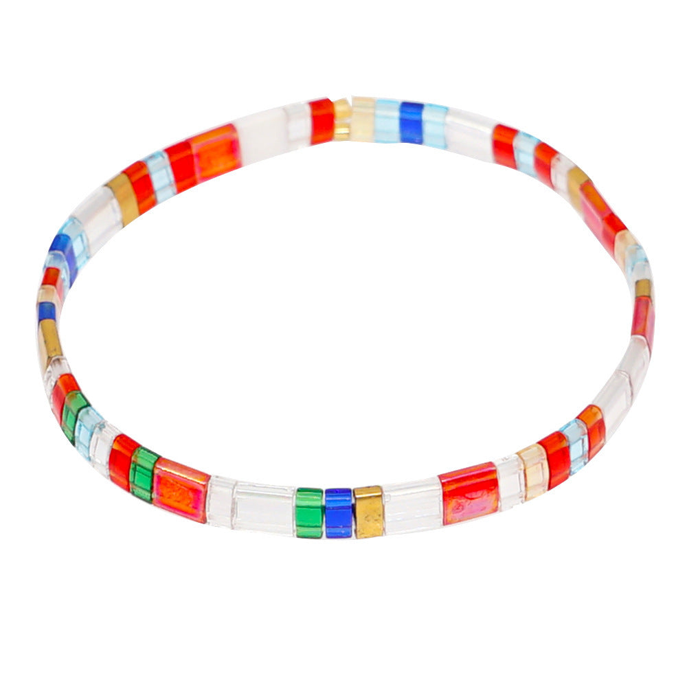 Simple fashion style online celebrity TILA bracelet jewelry hand-woven rainbow bracelet jewelry.