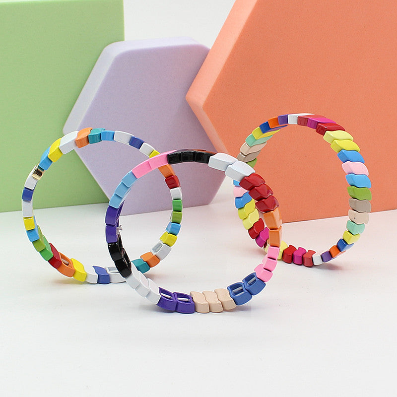 New hot selling irregular enamel bohemian style color bracelet