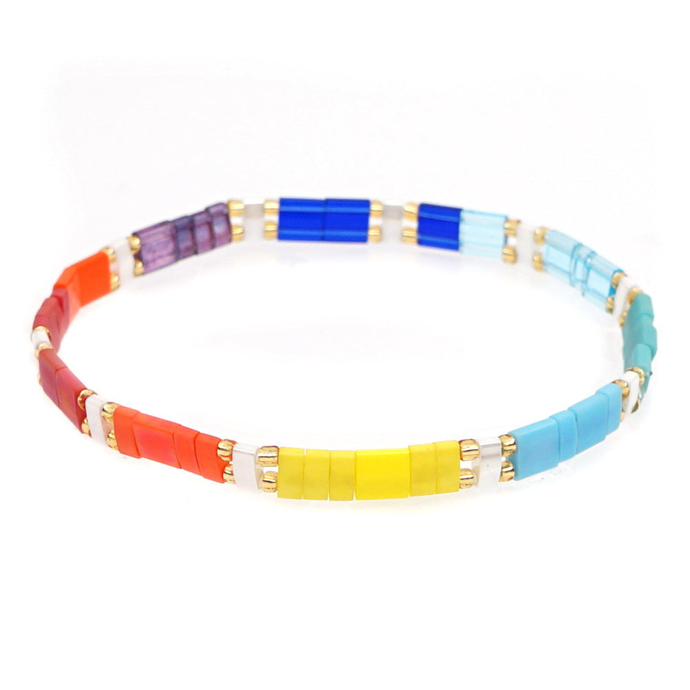 Simple fashion style online celebrity TILA bracelet jewelry hand-woven rainbow bracelet jewelry.