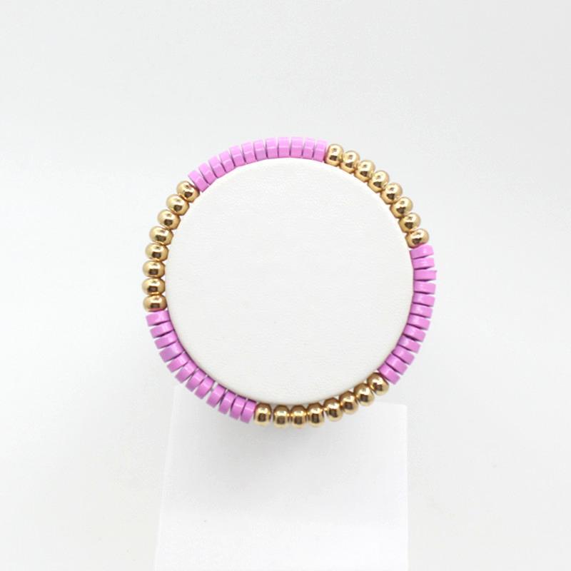 Enamel bracelet Bohemian tube disc Rainbow elastic ladies bracelet