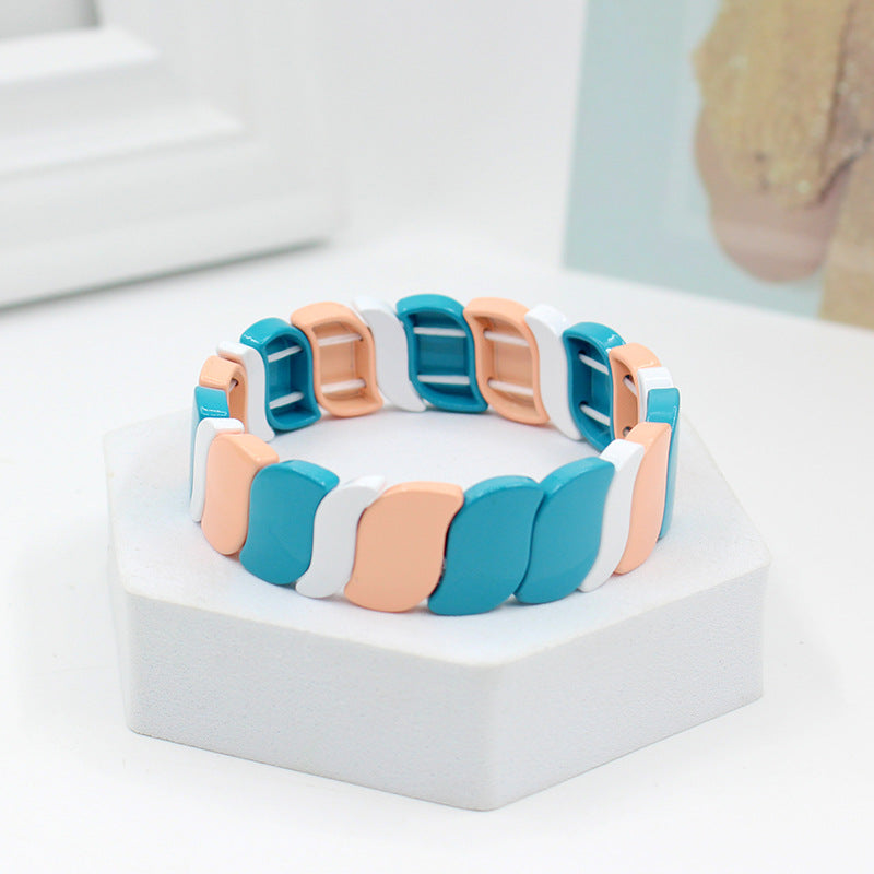 Customized New Style with Irregular and Exaggerated Geometric Rainbow Bracelets