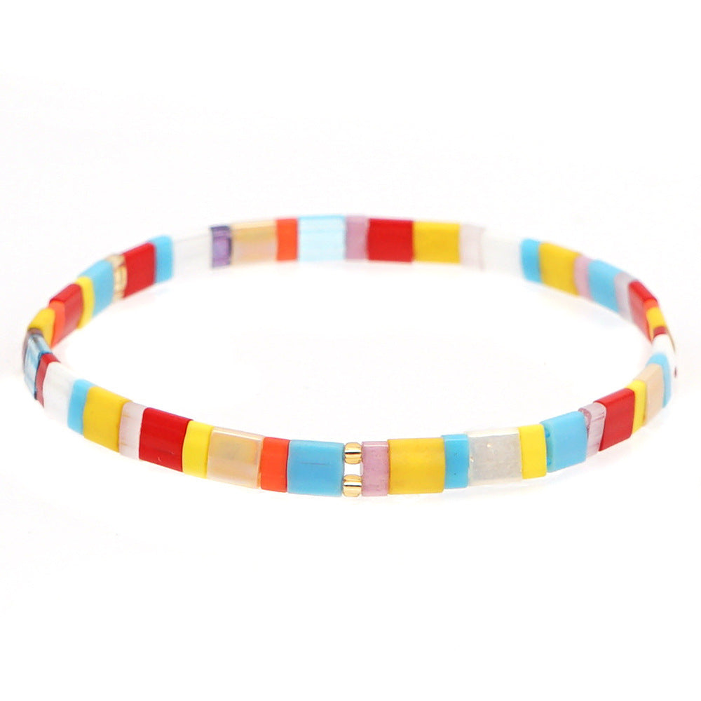 Simple fashion style online celebrity TILA bracelet jewelry hand-woven rainbow bracelet jewelry.