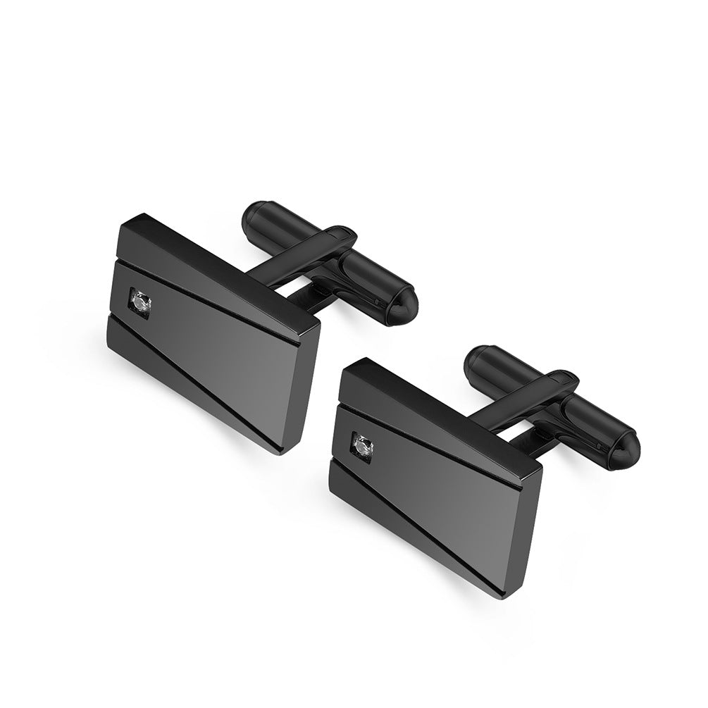 New Black Stainless Steel Men's suit Shirt Cufflinks