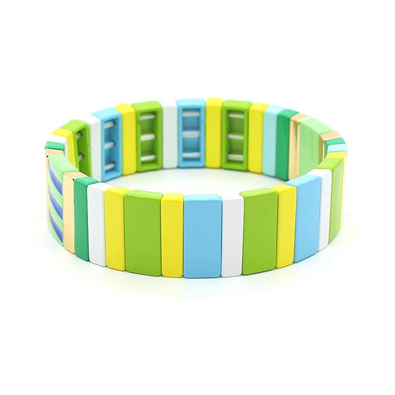 Hot selling enamel rainbow bracelet painted with oil and color matching