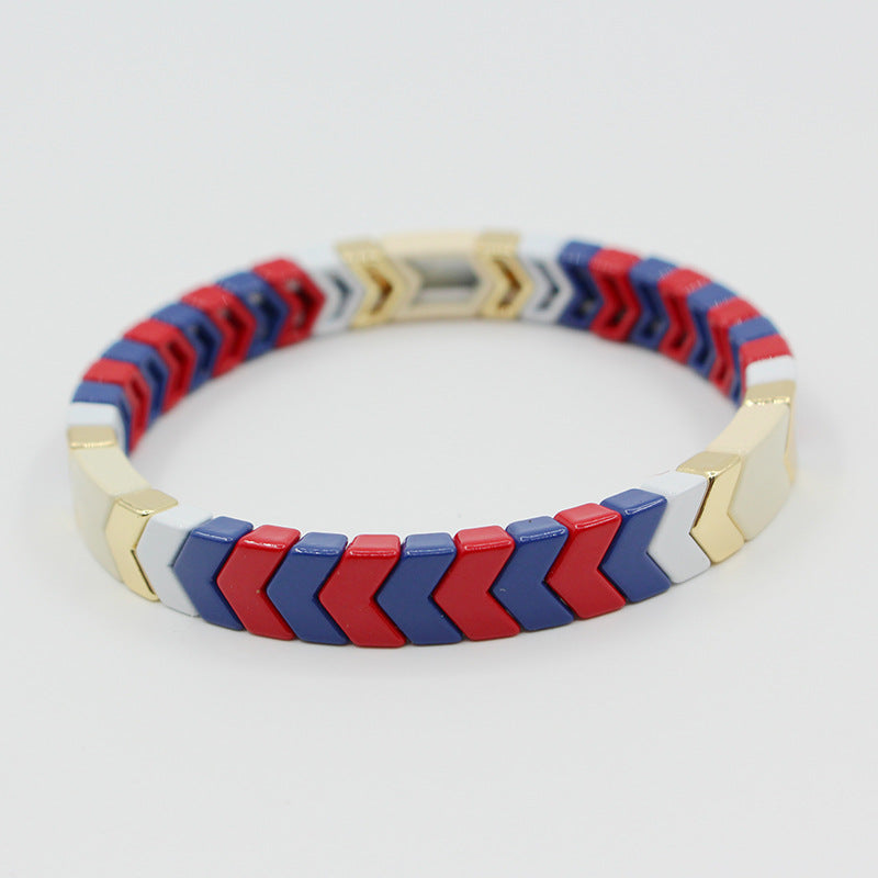 Enamel bracelet fashion popular enamel bohemian arrow stretch bracelet