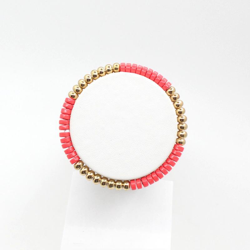 Enamel bracelet Bohemian tube disc Rainbow elastic ladies bracelet