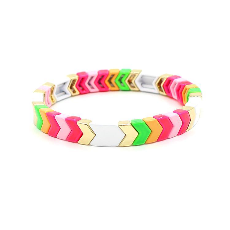 Hot sale more color elegant women's bracelet, geometric arrow enamel beads jewelry