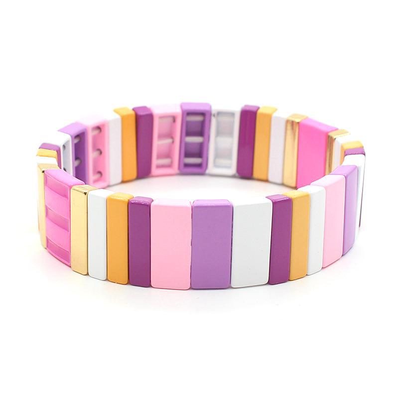 Hot selling enamel rainbow bracelet painted with oil and color matching