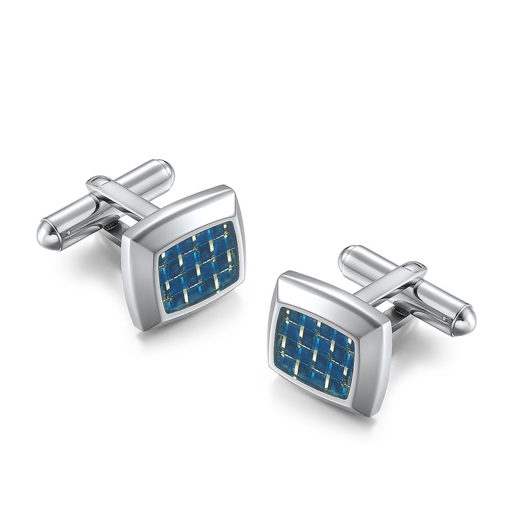 New stainless steel carbon fiber shirt cufflinks