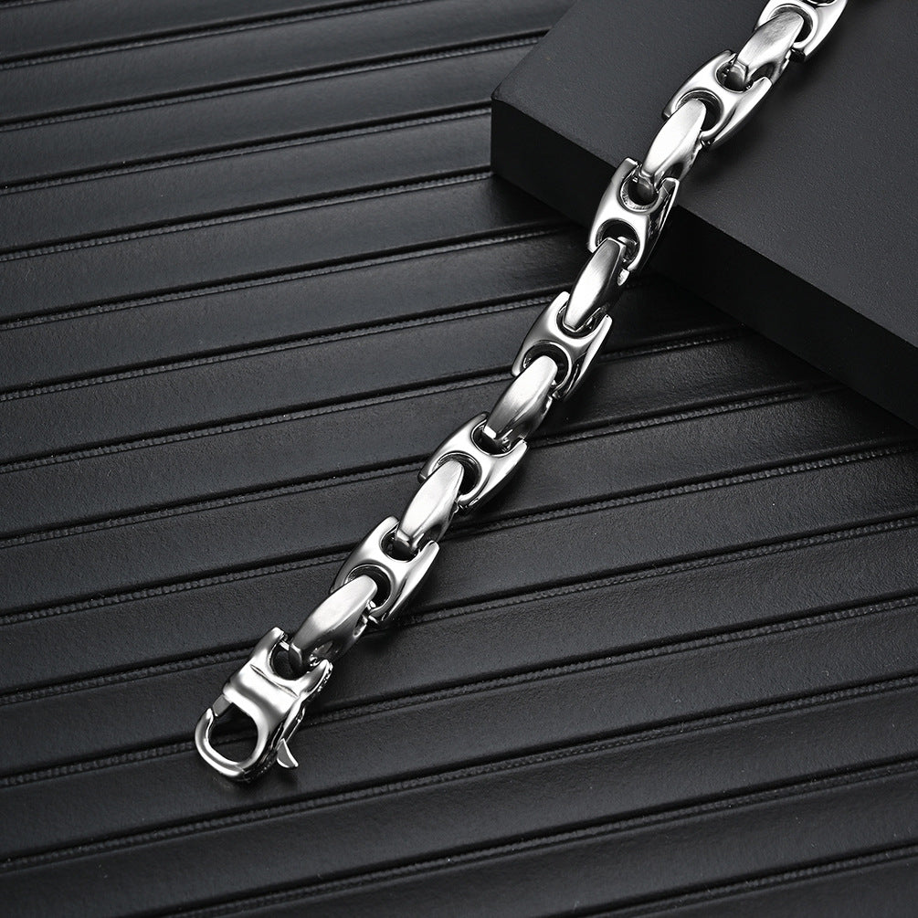 Hip-hop retro port trendy brand cool chain male and female couple bracelet men's street Cuban chain accessories