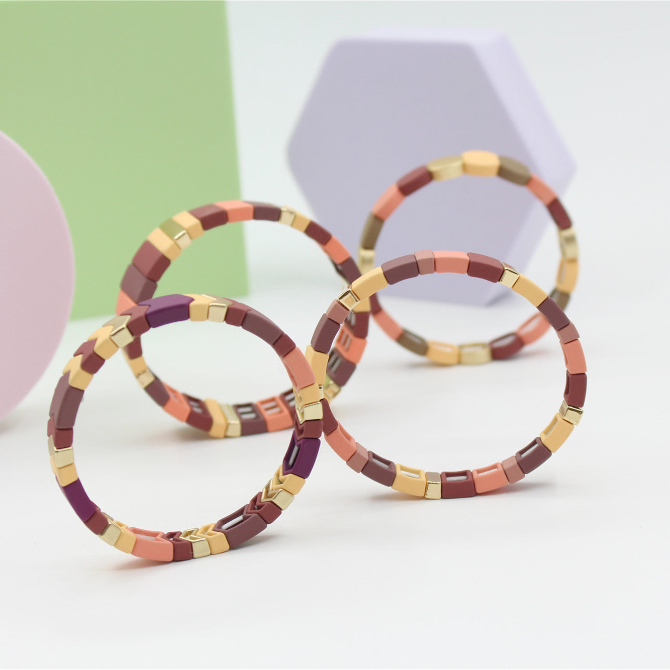 Enamel Bracelets Hot Selling New Product Geometric Beaded Bracelets