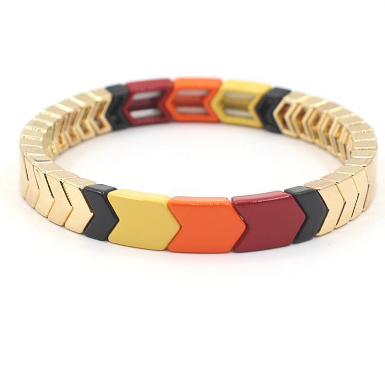 New INS fashion popular metal enamel bracelet bohemian arrow ladies bracelet