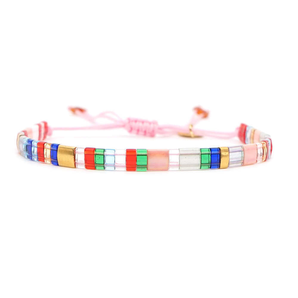 Minimalist Art Retro Bohemian Beach Style Tila Beads Popular Hand string Women's Bracelet