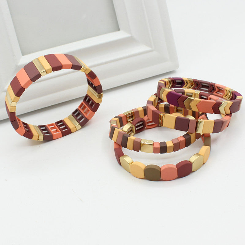 Enamel Bracelets Hot Selling New Product Geometric Beaded Bracelets