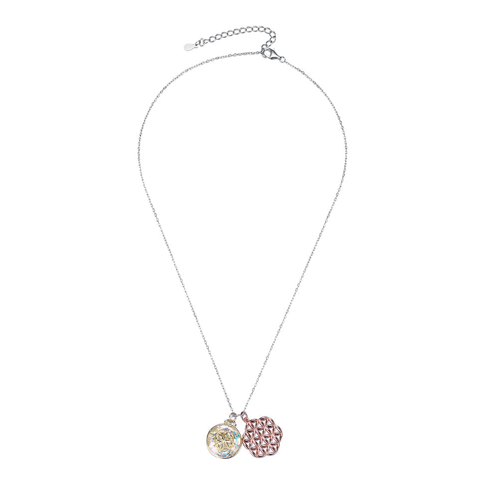 Austrian crystal pendant S925 sterling silver necklace