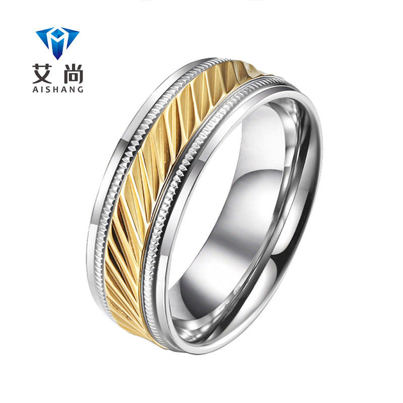 Hot selling simple titanium steel ring men's retro domineering wheel, new men's ring