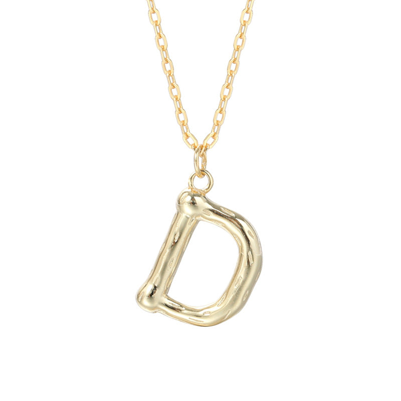 Golden Initials Pendant Women's Light Luxury Chocker Collar Chain