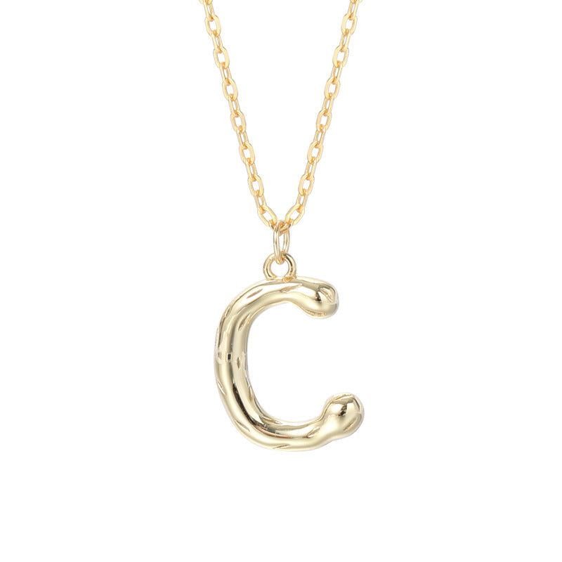 Golden Initials Pendant Women's Light Luxury Chocker Collar Chain