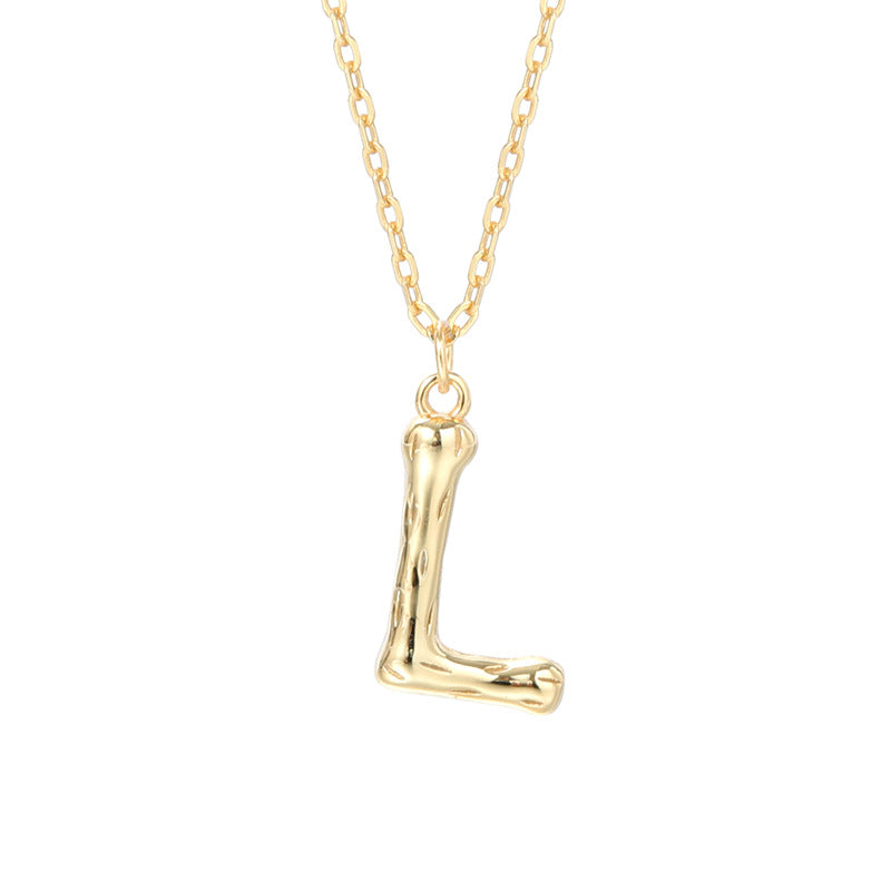 Golden Initials Pendant Women's Light Luxury Chocker Collar Chain