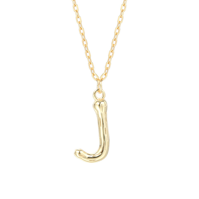 Golden Initials Pendant Women's Light Luxury Chocker Collar Chain