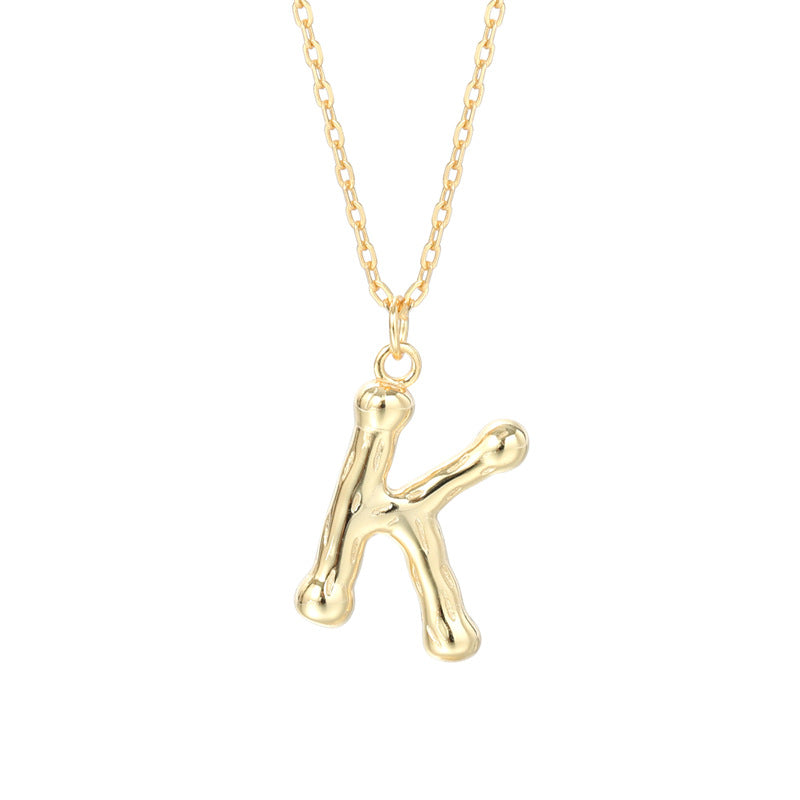 Golden Initials Pendant Women's Light Luxury Chocker Collar Chain