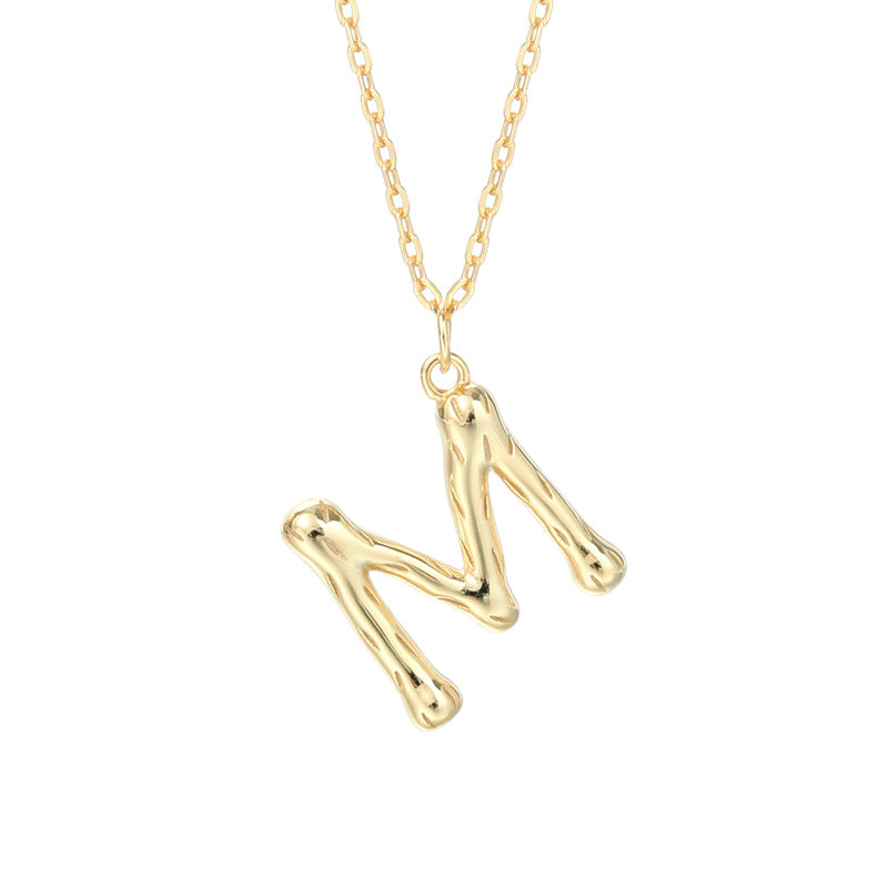 Golden Initials Pendant Women's Light Luxury Chocker Collar Chain