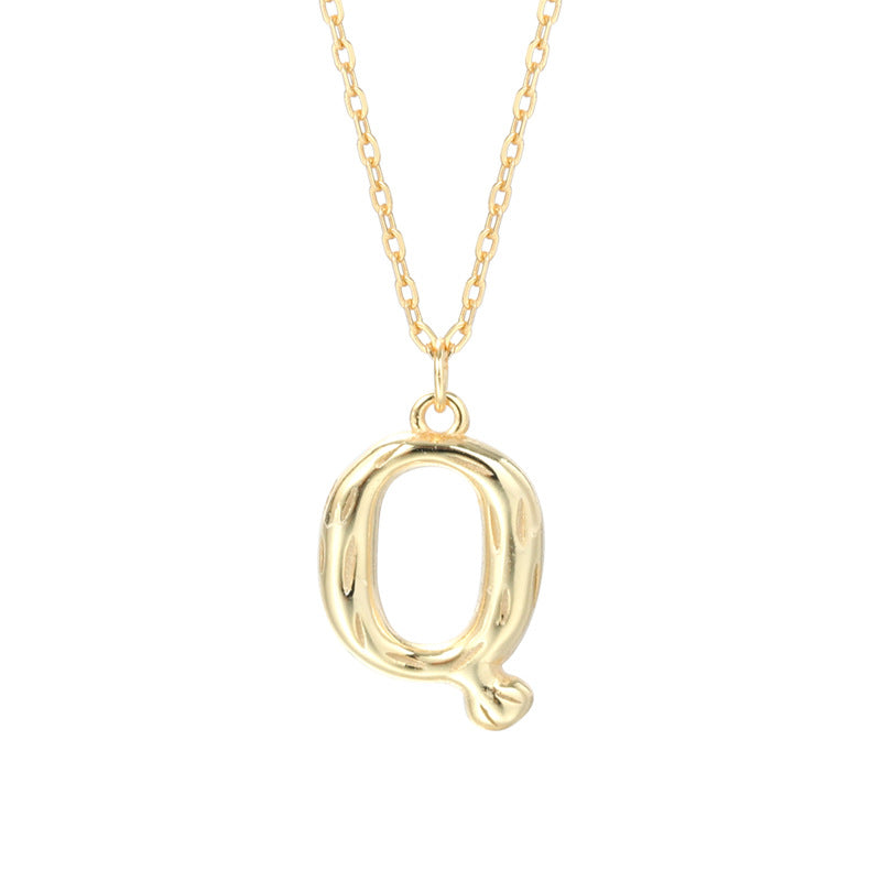 Golden Initials Pendant Women's Light Luxury Chocker Collar Chain