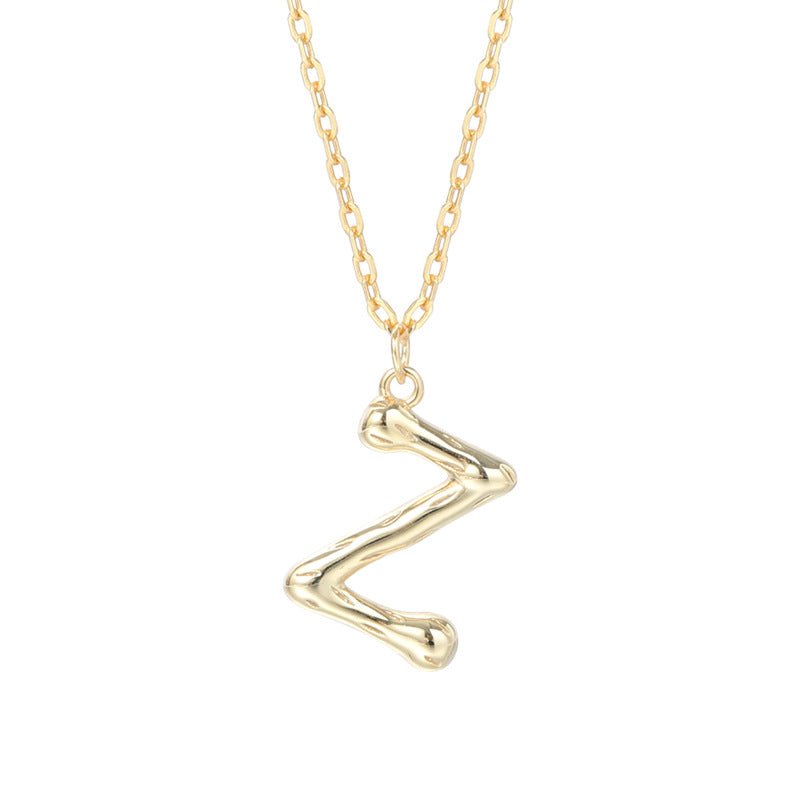 Golden Initials Pendant Women's Light Luxury Chocker Collar Chain