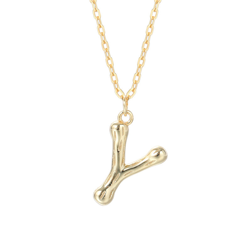 Golden Initials Pendant Women's Light Luxury Chocker Collar Chain