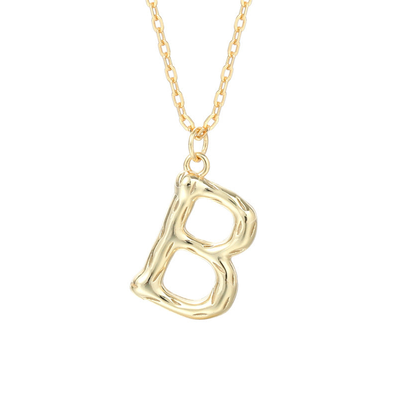 Golden Initials Pendant Women's Light Luxury Chocker Collar Chain