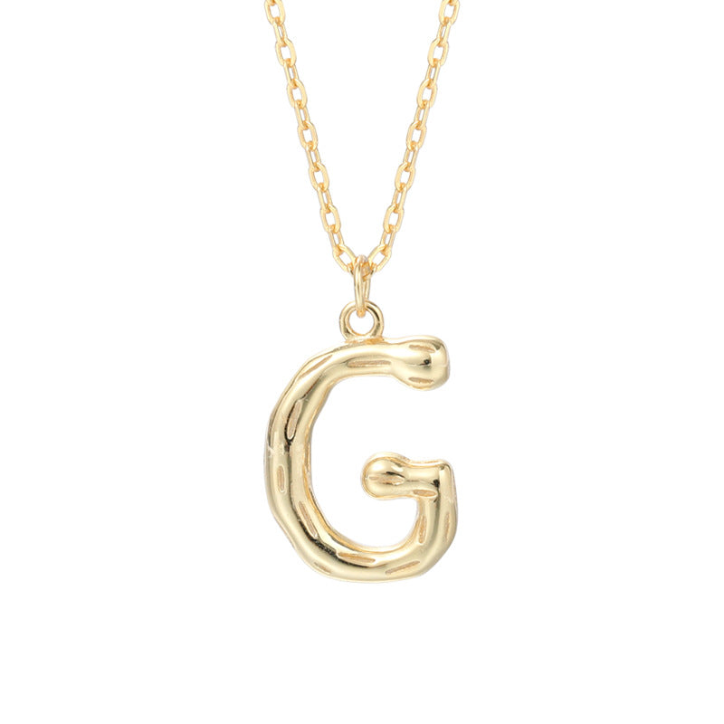 Golden Initials Pendant Women's Light Luxury Chocker Collar Chain