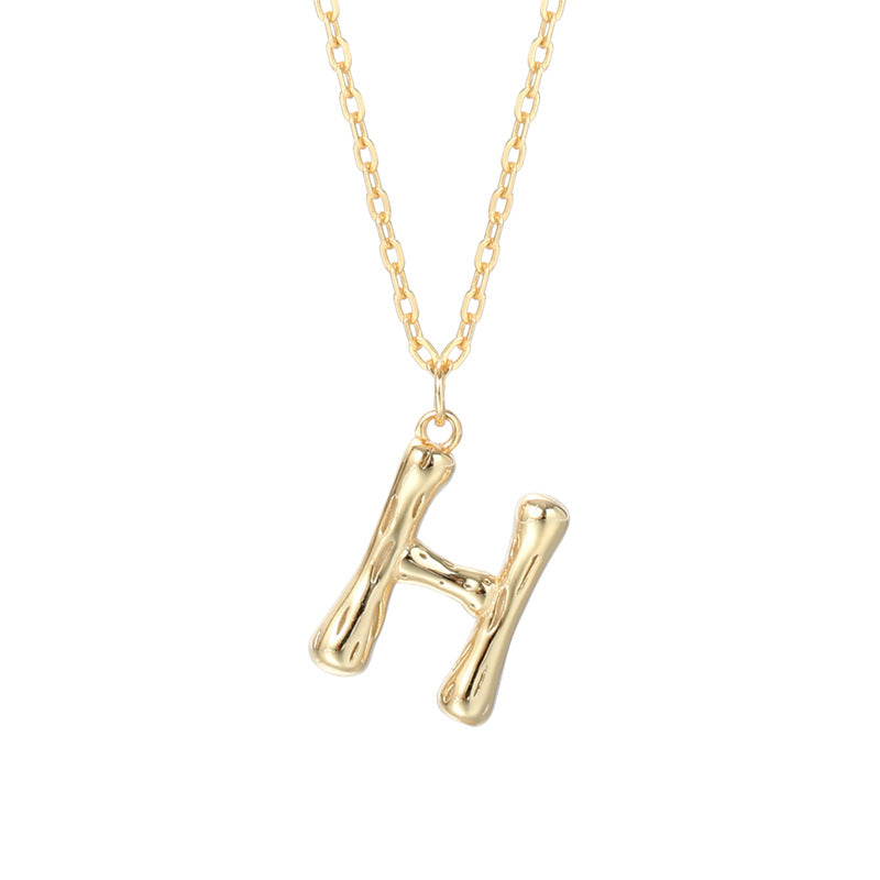 Golden Initials Pendant Women's Light Luxury Chocker Collar Chain