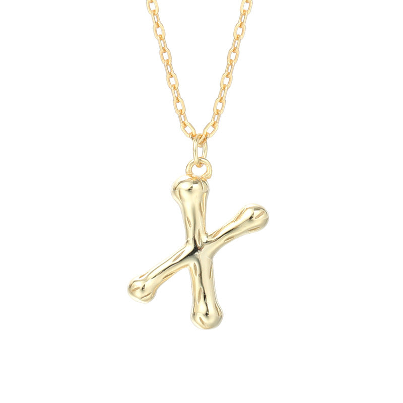 Golden Initials Pendant Women's Light Luxury Chocker Collar Chain