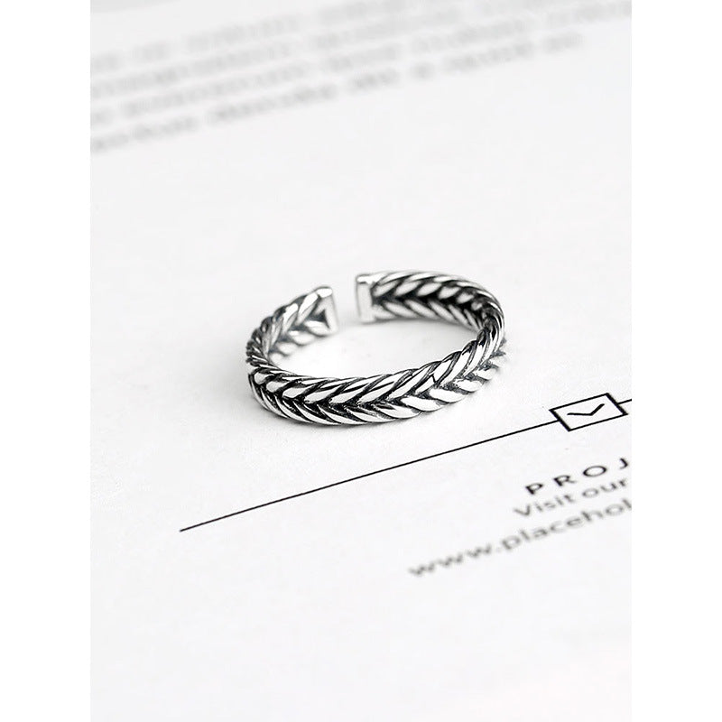 twist S925 sterling silver ring female index finger fashion ring