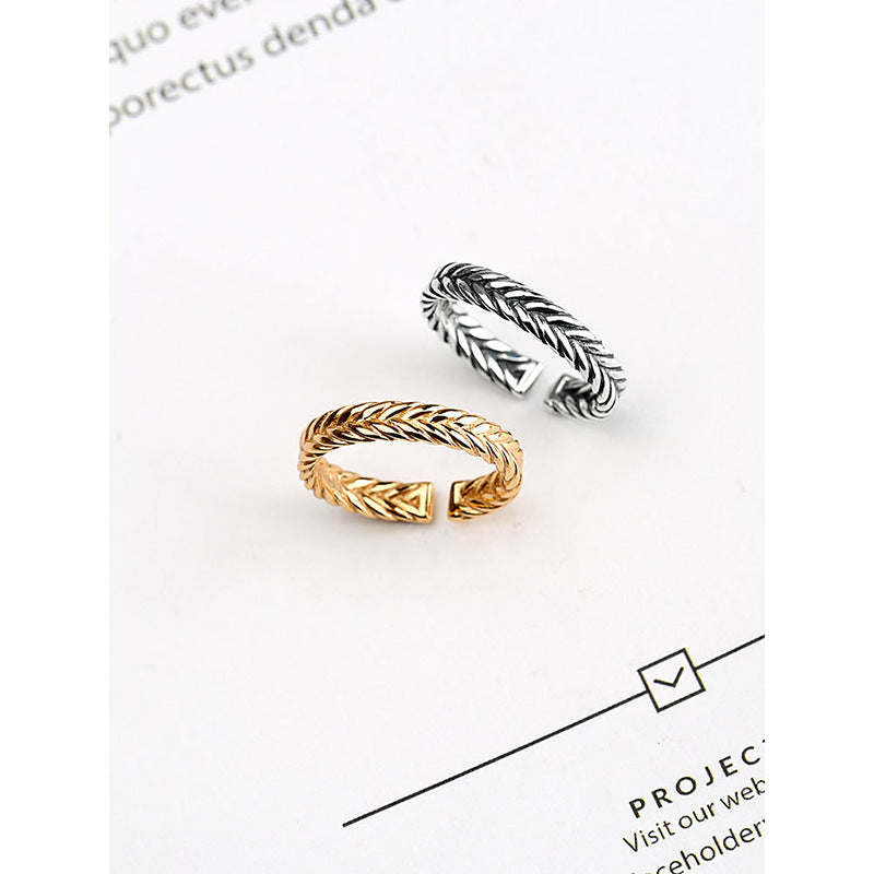 twist S925 sterling silver ring female index finger fashion ring