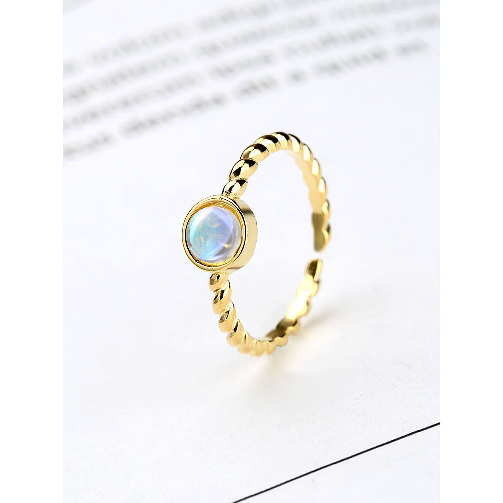 classic design moonstone S925 sterling silver female jump open ring