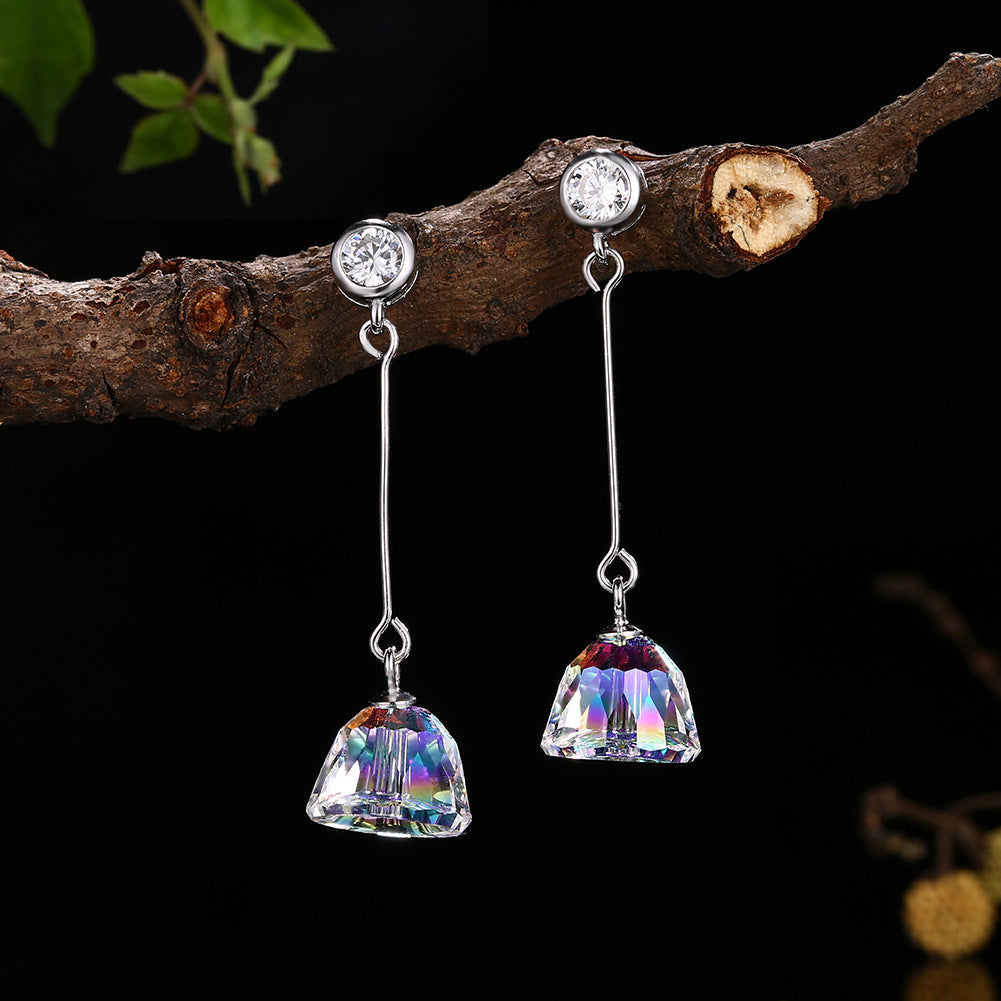 Austrian crystal earrings s925 sterling silver long earrings