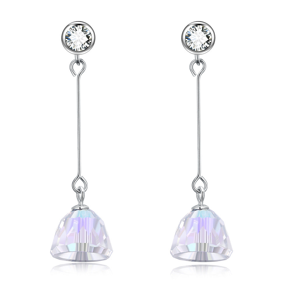 Austrian crystal earrings s925 sterling silver long earrings