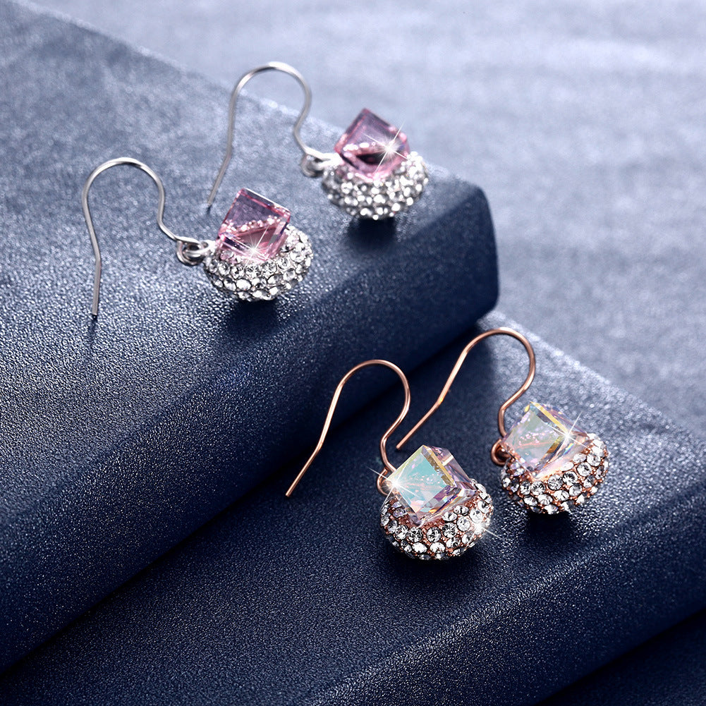 Austrian crystal 925 sterling silver earrings