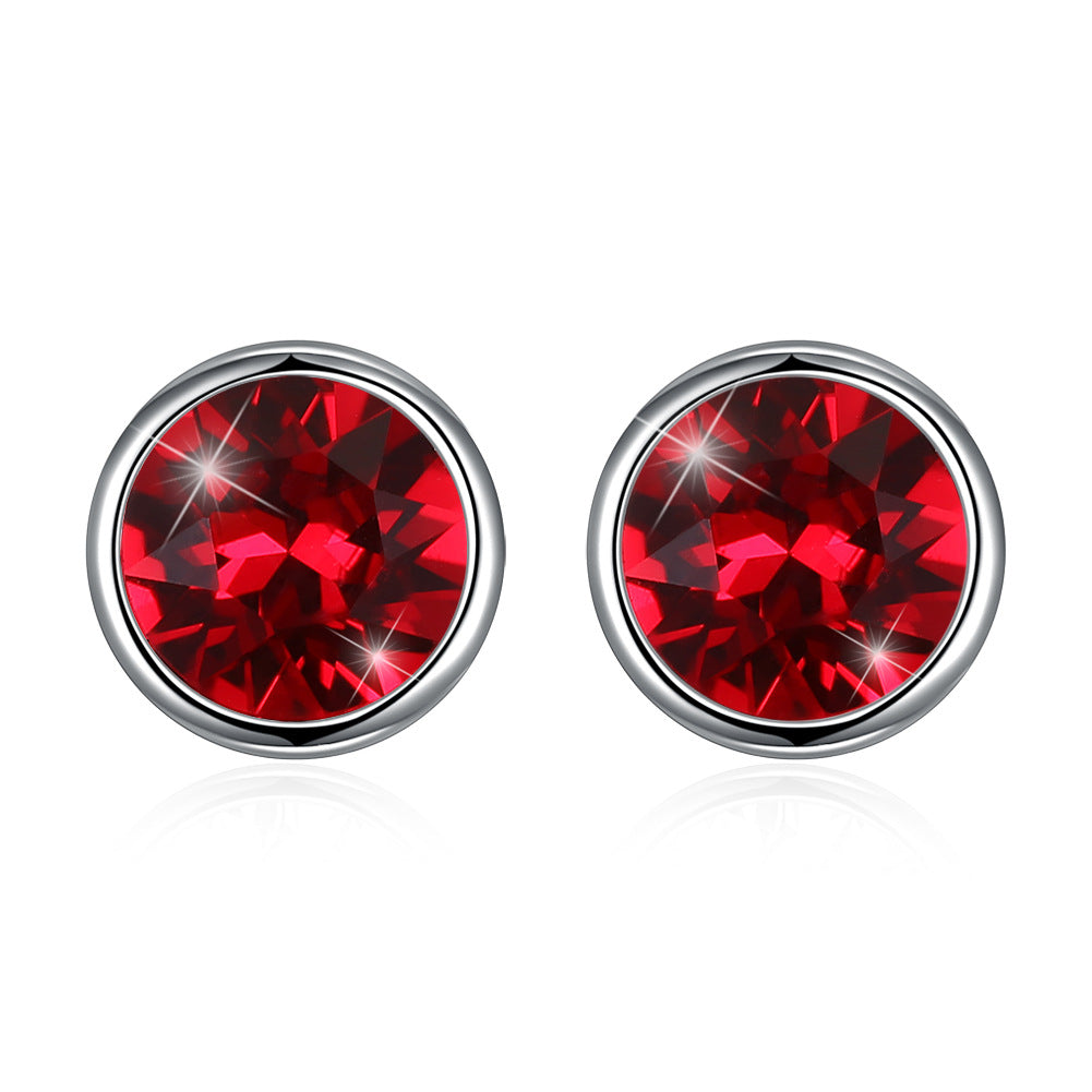 Original Austrian elements crystal earrings for women , 925 sterling silver earrings