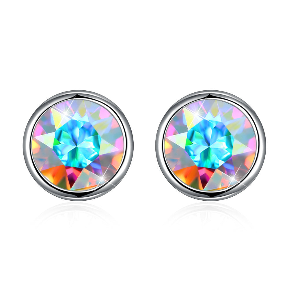 Original Austrian elements crystal earrings for women , 925 sterling silver earrings