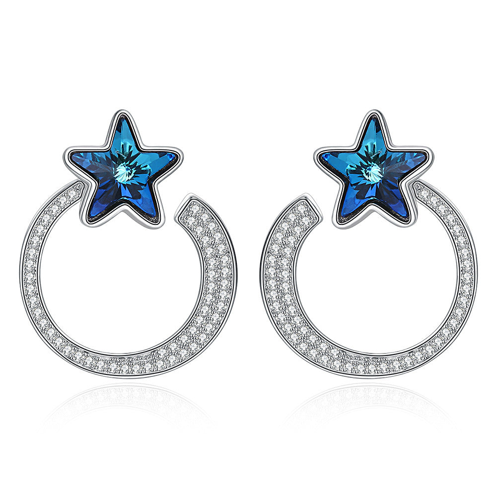 Fashion design new elegant star earrings s925 sterling silver earrings