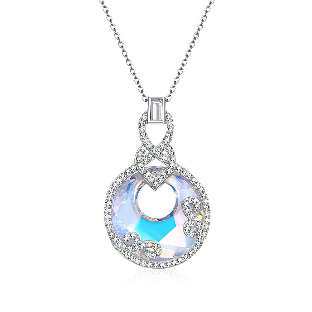 Austrian Crystal s925 sterling silver luxury party exquisite female silver pendant