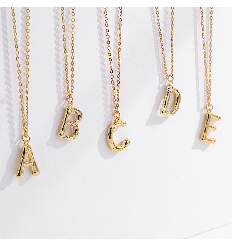 Golden Initials Pendant Women's Light Luxury Chocker Collar Chain