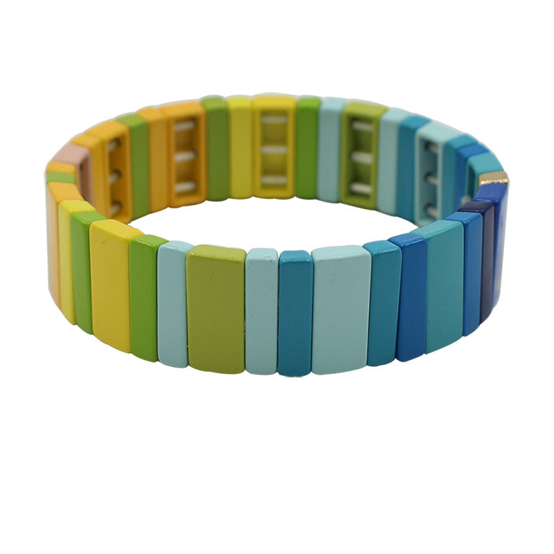 New Metal Enamel Lacquer Bracelet Geometry Summer Bracelet